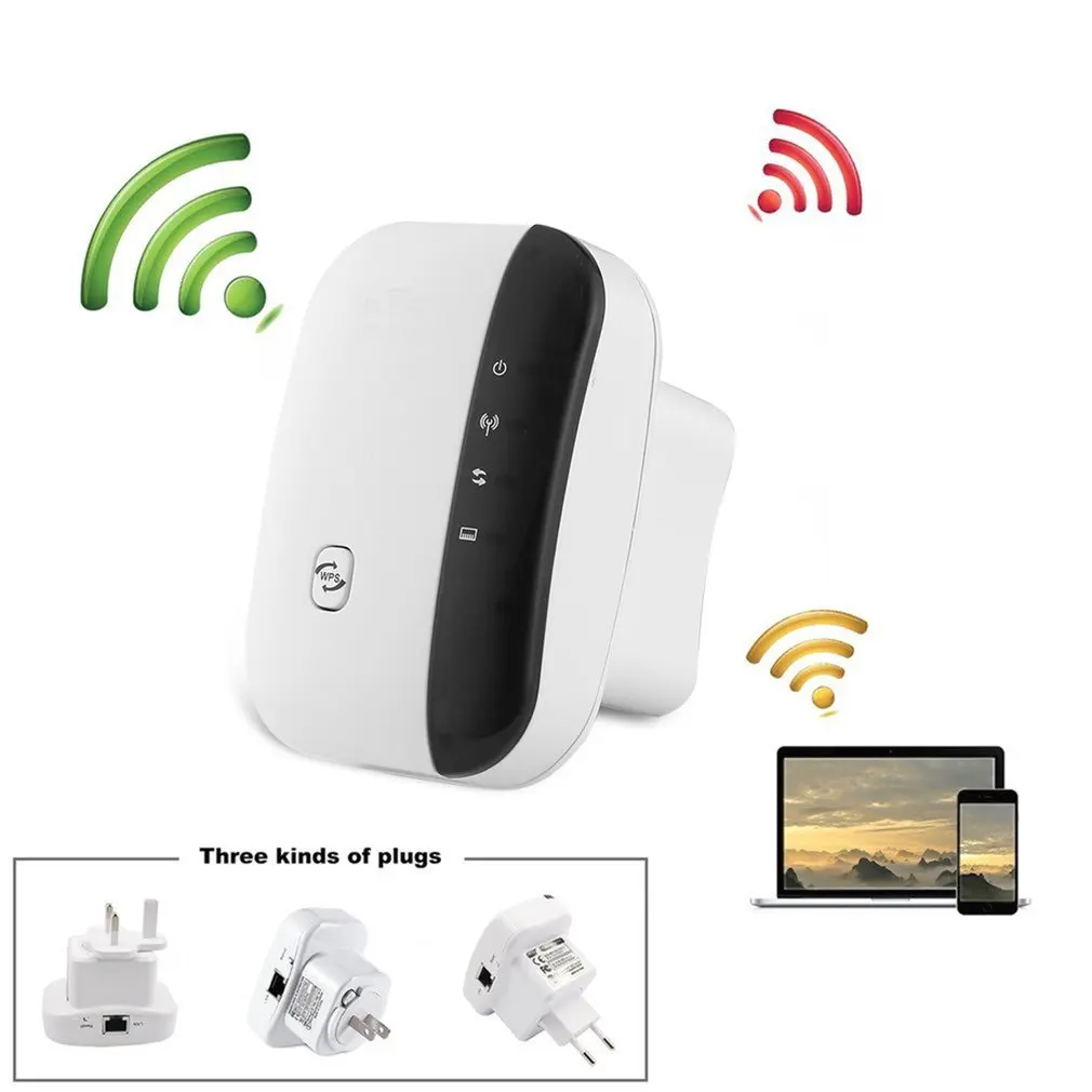 

Wireless-N Wifi Repeater 802.11N/B/G Network Routers 300Mbps Range Expander Signal Amplifier Booster WIFI Ap Wps Encryption US