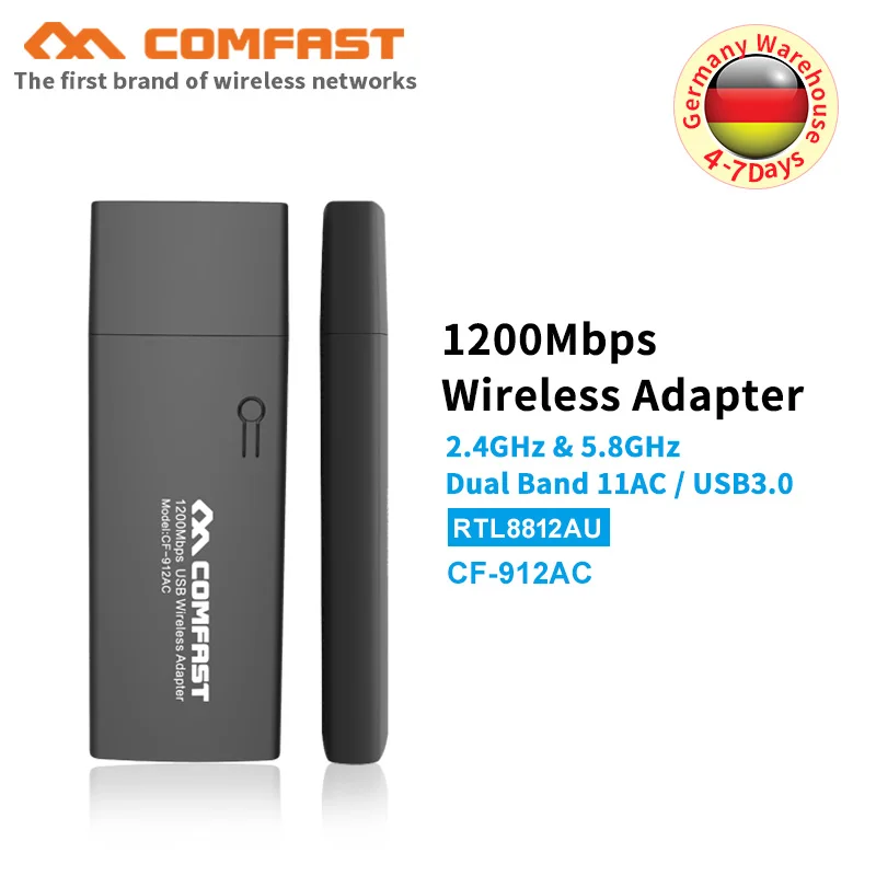 

COMFAST CF-912AC 1200Mbps 802.11AC laptop Dual Band 5Ghz pc network card USB 3.0 Wireless/WiFi AC gigabit Adapter Dongle Adaptor