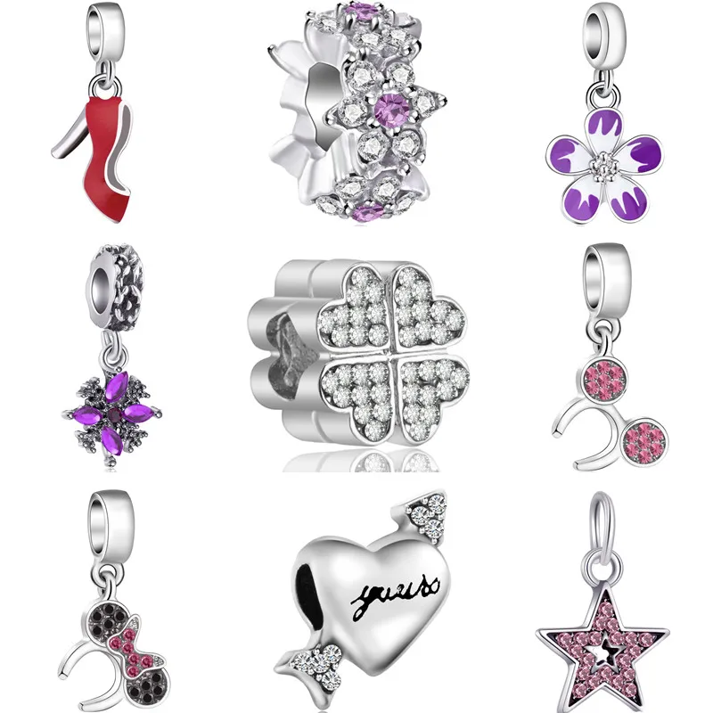 New Fashion Crystal Star Flower Love Heart Four-leaf Clover Mickey Charms Beads Fit Pandora Pendant Bracelets for Women DIY Gift
New Fashion Crystal Star Flower Love Heart Four-leaf Clover Mickey Charms Beads Fit Pandora Pendant Bracelets for Women DIY Gift
