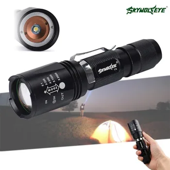 SKYWOLFEYE T6 LED Flashlight 8000 Lumen Zoomable 5 Modes 18650 Battery Portable Torch for hunting Camping Cycling
SKYWOLFEYE T6 LED Flashlight 8000 Lumen Zoomable 5 Modes 18650 Battery Portable Torch for hunting Camping Cycling