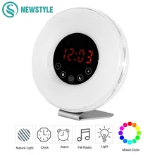 Sunrise Wake Up Night Light LED Digital Alarm Clock FM Radio Colorful LED Night Lamp for Children Bedside Bedroom Light
Sunrise Wake Up Night Light LED Digital Alarm Clock FM Radio Colorful LED Night Lamp for Children Bedside Bedroom Light
