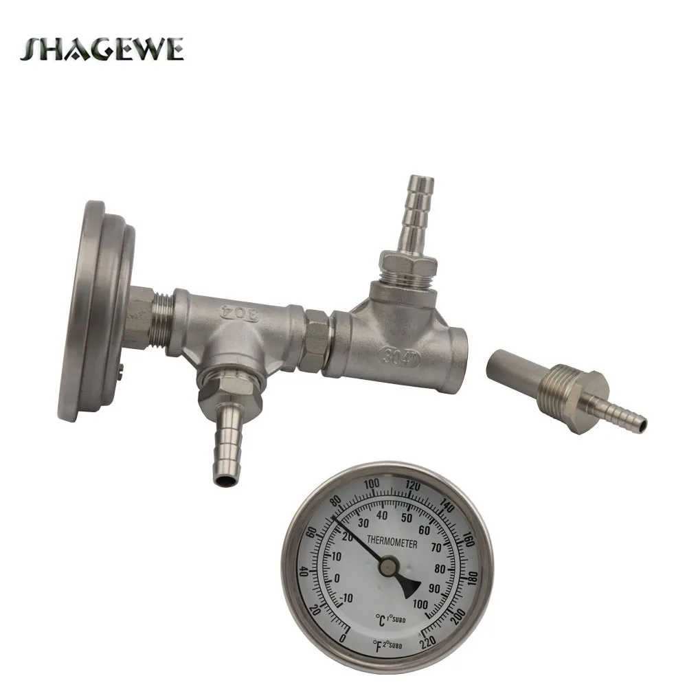 In-line Bi-metal Thermometer Assembly, 2 Micron Diffusion Oxygen Stone, 1/2" Tee, Hose Barb Fittings & Hex Nipple Plate Chiller
In-line Bi-metal Thermometer Assembly, 2 Micron Diffusion Oxygen Stone, 1/2" Tee, Hose Barb Fittings & Hex Nipple Plate Chiller