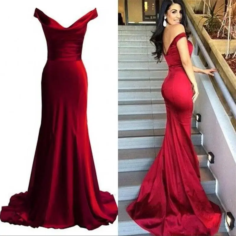 Red Satin Long Sexy Prom Dresses Off The Shoulder Evening Formal Dress Party Custom Plus Size Dress
Red Satin Long Sexy Prom Dresses Off The Shoulder Evening Formal Dress Party Custom Plus Size Dress