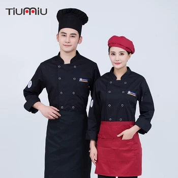 Men Women Chef Coat Long-sleeved Embroidery Restaurant Kitchen Cook Overalls Hotel Catering Men's Chef jacket Work Wear Uniform
Men Women Chef Coat Long-sleeved Embroidery Restaurant Kitchen Cook Overalls Hotel Catering Men's Chef jacket Work Wear Uniform