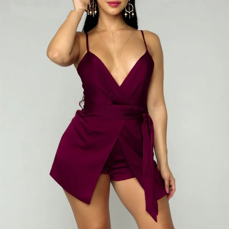 Fashion Sexy Deep V Neck Split Jumpsuit Romper Women Summer Lace Up Casual Daily Playsuit Female Body Con Short Playsuit Overall
Fashion Sexy Deep V Neck Split Jumpsuit Romper Women Summer Lace Up Casual Daily Playsuit Female Body Con Short Playsuit Overall