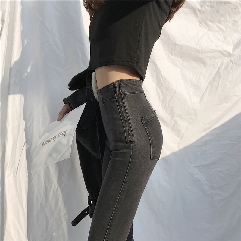 Vintage Side Zipper High Waist Pencil Jeans Female Casual Light Washed Slim Pants Stretch Slim Denim Jeans Women Trousers 2019
Vintage Side Zipper High Waist Pencil Jeans Female Casual Light Washed Slim Pants Stretch Slim Denim Jeans Women Trousers 2019