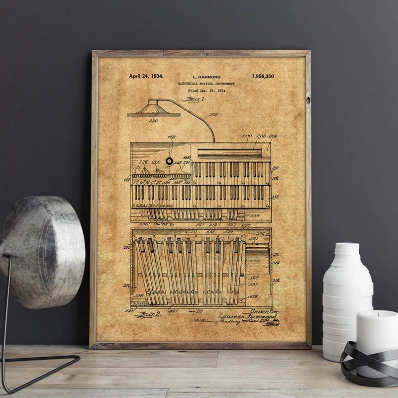 Hammond B3 Organ Poster Music Room Decorations