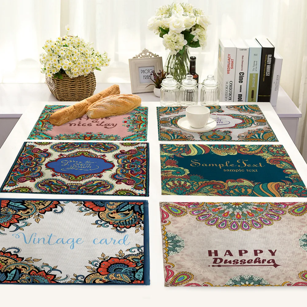 English Alphabet Short Sentence Printed Cotton Linen Placemat Bohemian Mandala Indian Tablecloth Rectangular Pattern Food Mat
English Alphabet Short Sentence Printed Cotton Linen Placemat Bohemian Mandala Indian Tablecloth Rectangular Pattern Food Mat