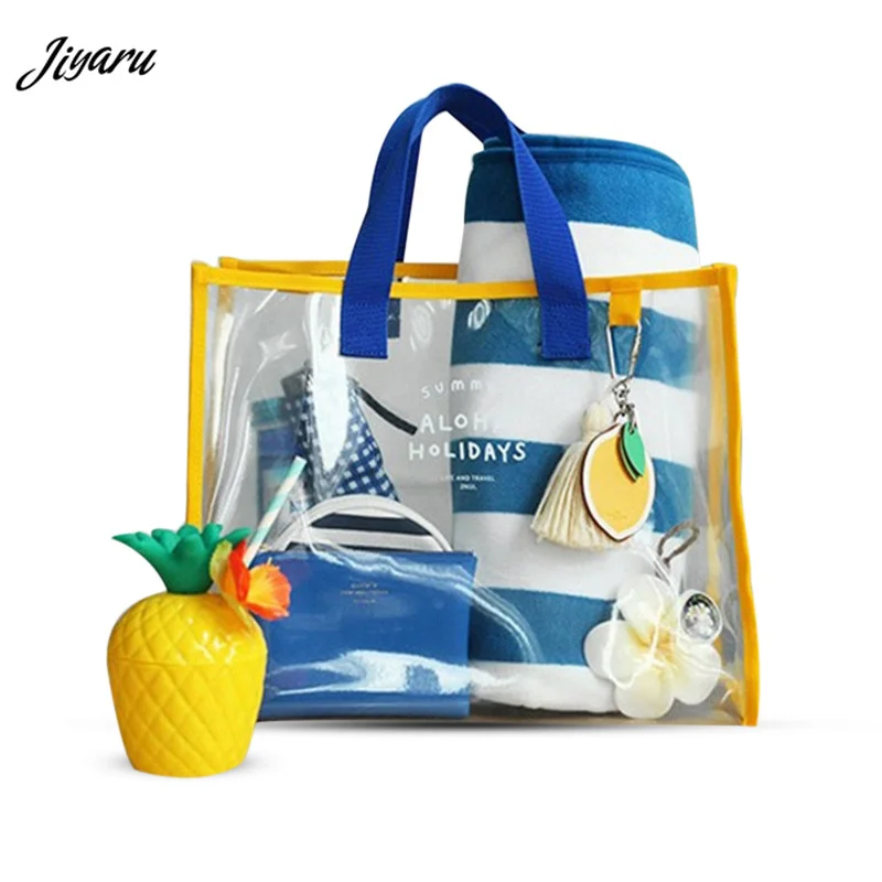 Hot PVC transparent bag Waterproof Beach Bag Portable Women Handbags Large Capacity shoulder bag women Swimsuit Collect Tote
Hot PVC transparent bag Waterproof Beach Bag Portable Women Handbags Large Capacity shoulder bag women Swimsuit Collect Tote