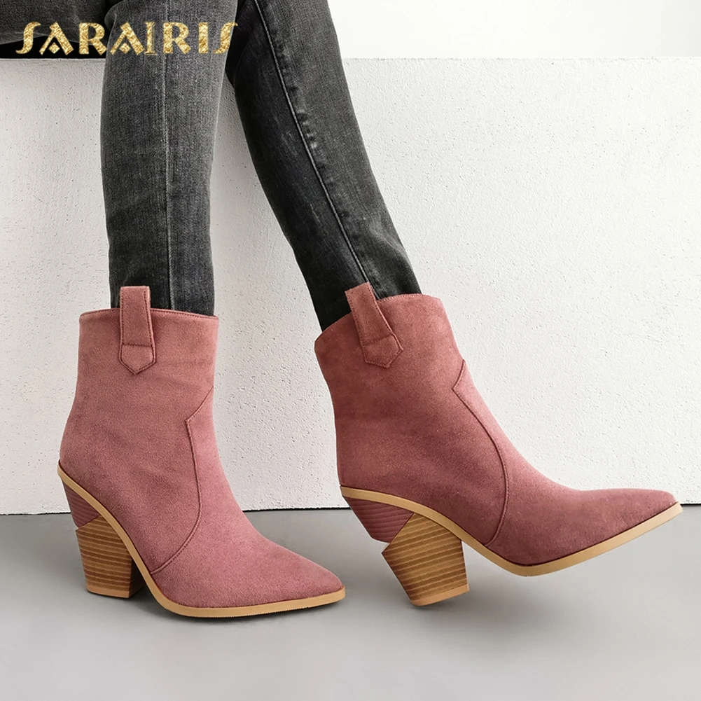 2019 Plus Size 34-43 Retro High Quality Chunky Heels mid-calf Boots women's Shoes Pointed Toe Flock Western Boots Shoes Woman
2019 Plus Size 34-43 Retro High Quality Chunky Heels mid-calf Boots women's Shoes Pointed Toe Flock Western Boots Shoes Woman