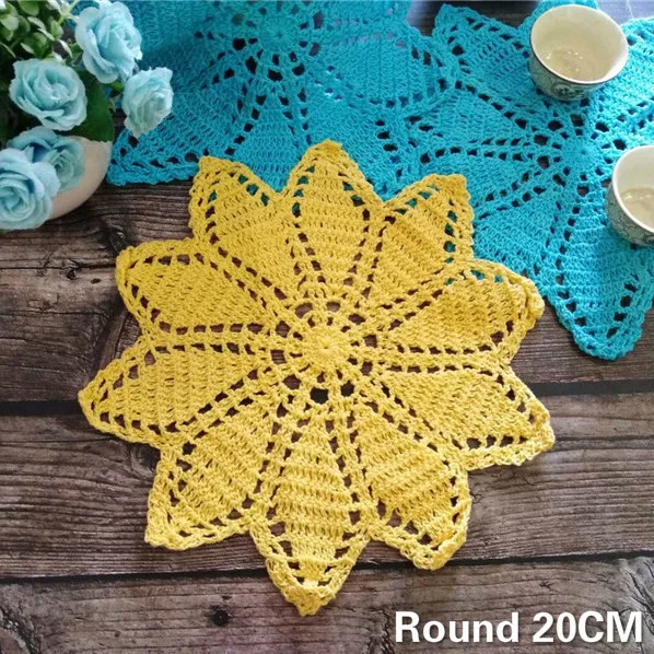 Pastoral Cotton Handicraft Crochet Flowers Lace Mat Wedding Doilies Christmas Table Dinner Placemat Tea Coaster Pad On The Table
Pastoral Cotton Handicraft Crochet Flowers Lace Mat Wedding Doilies Christmas Table Dinner Placemat Tea Coaster Pad On The Table