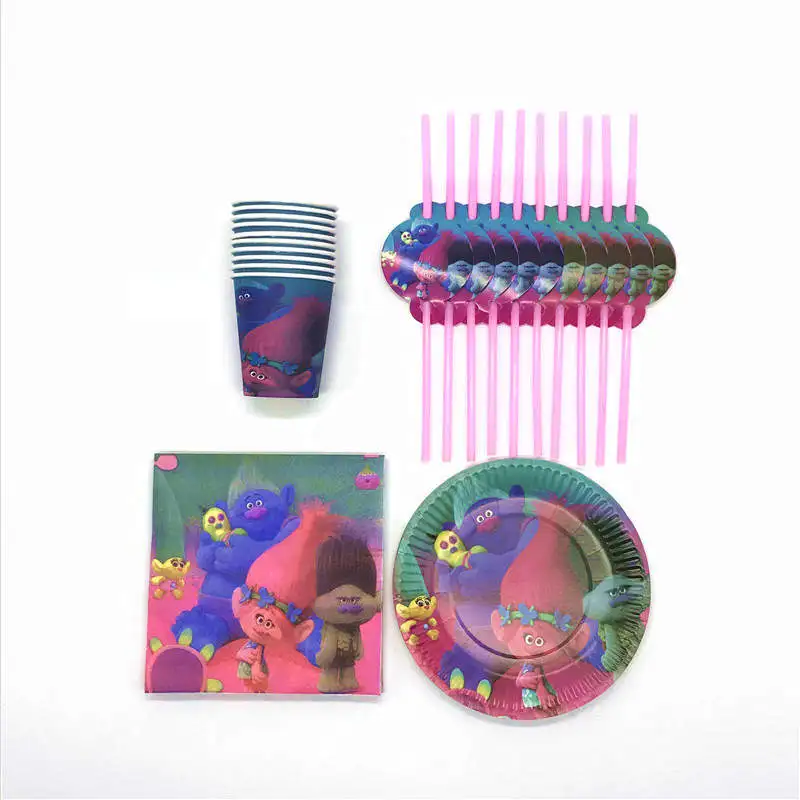 New 50Pcs/Lot Trolls Theme Design Cup+Plate+Straw+Napkin Children Birthday Party Event & Party Tableware Decoration Supplies
New 50Pcs/Lot Trolls Theme Design Cup+Plate+Straw+Napkin Children Birthday Party Event & Party Tableware Decoration Supplies