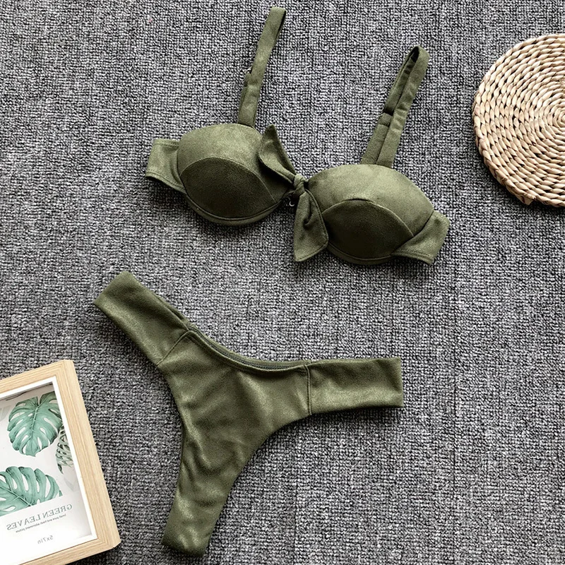 Velvet Bikini Push Up Knot Swimsuit Female 2019 Brazilian Swimwear Women Two-pieces Thong Bikini set Bra Cup Bather Bathing Suit
Velvet Bikini Push Up Knot Swimsuit Female 2019 Brazilian Swimwear Women Two-pieces Thong Bikini set Bra Cup Bather Bathing Suit