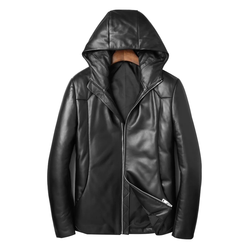 Feather Down Jacket Real Leather Winter Hooded Jackets Sheepskin Men Short Genuine Leather Coat Thickening Bread Down Jacket New
Feather Down Jacket Real Leather Winter Hooded Jackets Sheepskin Men Short Genuine Leather Coat Thickening Bread Down Jacket New