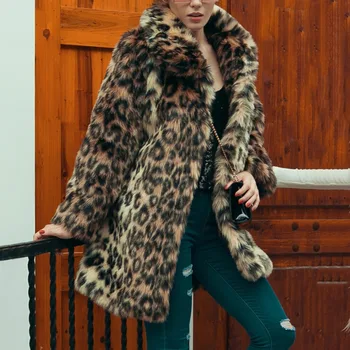 Fashion Elegant Women Leopard Long Faux Fur Coat Warm Winter Lady Slim Imitation Fur Overcoat Long Sleeve Outwear With Buckle
Fashion Elegant Women Leopard Long Faux Fur Coat Warm Winter Lady Slim Imitation Fur Overcoat Long Sleeve Outwear With Buckle