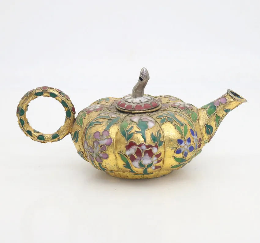 length 135mm Chinese MiNi Ornament Cloisonne Enamel copper wire inlay green white orchid flower yellow small melon flagon H134
length 135mm Chinese MiNi Ornament Cloisonne Enamel copper wire inlay green white orchid flower yellow small melon flagon H134