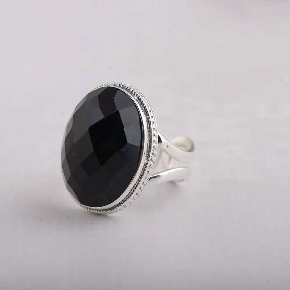 925 Silver Ring Natural Black Stone 100% Real S925 Sterling Thai Silver Rings for Women Jewelry Adjustable Size
925 Silver Ring Natural Black Stone 100% Real S925 Sterling Thai Silver Rings for Women Jewelry Adjustable Size