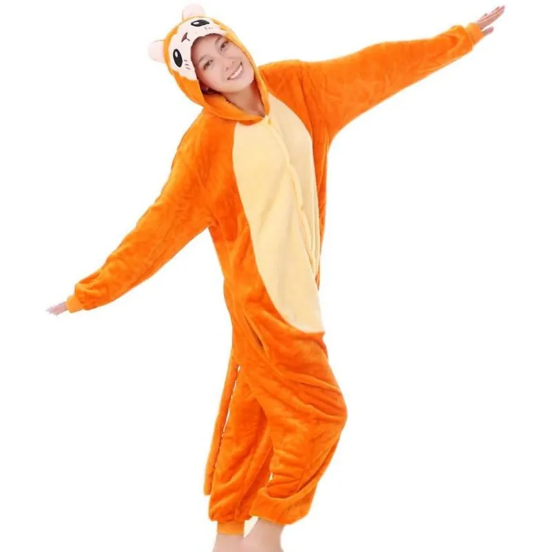 

Adults Cosplay Kigurumi Flannel Costume Monkey Animal Onesies Pajamas For Halloween Carnival Masquerade Party