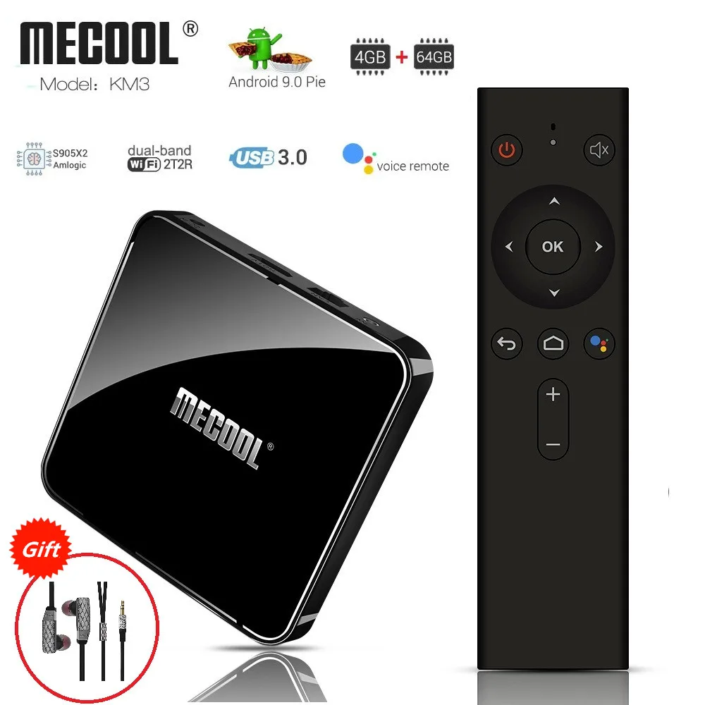 MECOOL KM3 Android 9.0 Smart TV Box Amlogic S905X2 4GB DDR4 64GB ROM Voice Control 2.4G/5G WiFi Bluetooth USB 3.0 4K Set Top Box
MECOOL KM3 Android 9.0 Smart TV Box Amlogic S905X2 4GB DDR4 64GB ROM Voice Control 2.4G/5G WiFi Bluetooth USB 3.0 4K Set Top Box