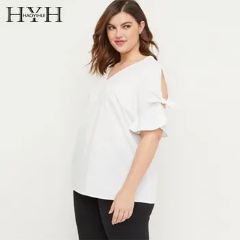 HYH Haoyihui Europe And America Simple Temperament Fashion Ms Solid Color Top Cuff Split Tie V-neck Large Size Short Sleeve
HYH Haoyihui Europe And America Simple Temperament Fashion Ms Solid Color Top Cuff Split Tie V-neck Large Size Short Sleeve