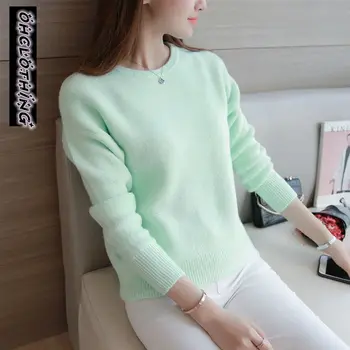 OHCLOTHING 2018 new winter nap pure Korean women candy color sleeve head female knitted sweater F1276
OHCLOTHING 2018 new winter nap pure Korean women candy color sleeve head female knitted sweater F1276