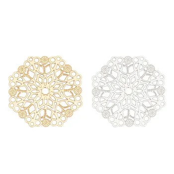 DoreenBeads Fashion Iron Based Alloy Filigree Stamping Connectors Flower Silver Color Gold Color DIY Charms 26mm Dia, 10 PCs
DoreenBeads Fashion Iron Based Alloy Filigree Stamping Connectors Flower Silver Color Gold Color DIY Charms 26mm Dia, 10 PCs