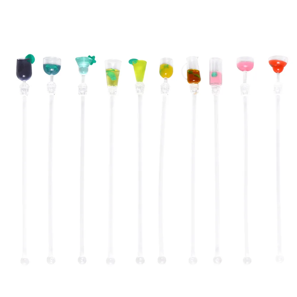 10pcs 23CM Cute Cocktail Drink Mixer Bar Stirring Mixing Sticks With Colorful Miniature Accessory
10pcs 23CM Cute Cocktail Drink Mixer Bar Stirring Mixing Sticks With Colorful Miniature Accessory