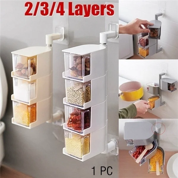 2/3/4Layers Creative Rotary Seasoning Box Food Storage Seasoning Box Drawer Type Seasoning Pot Kitchen Accessories
2/3/4Layers Creative Rotary Seasoning Box Food Storage Seasoning Box Drawer Type Seasoning Pot Kitchen Accessories