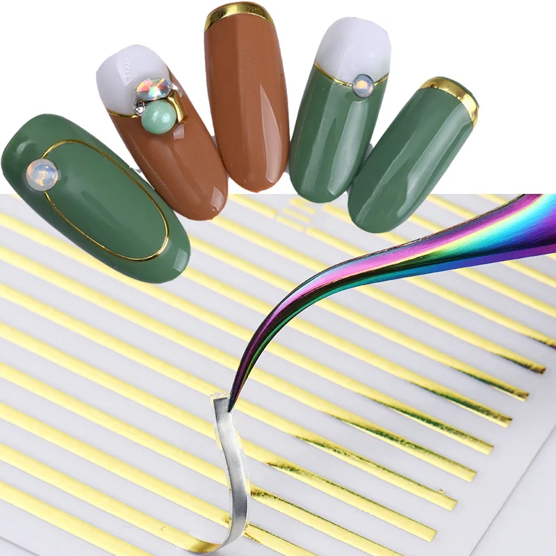 1 Sheet Gold Silver Striping Tape Lines Nail 3D Sticker Metal Strip Tape Multi-size Adhesive DIY Foil Manicure Nail Art Decals
1 Sheet Gold Silver Striping Tape Lines Nail 3D Sticker Metal Strip Tape Multi-size Adhesive DIY Foil Manicure Nail Art Decals