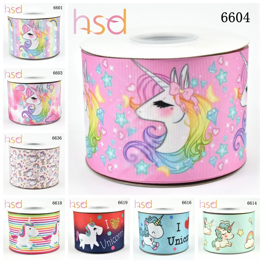 HSDRibbon free shipping 3" 75mm heat transfer printed unicorn series Grosgrain Ribbon 50Yards per Roll
HSDRibbon free shipping 3" 75mm heat transfer printed unicorn series Grosgrain Ribbon 50Yards per Roll