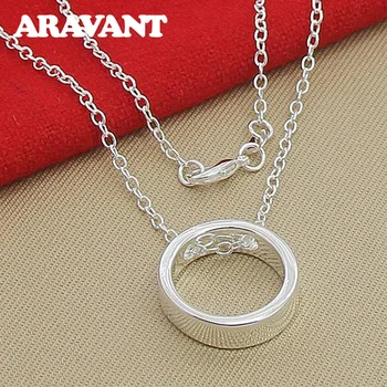 925 Silver Jewelry Round Circle Pendant Necklace Chain For Women Wedding Jewelry Gifts
925 Silver Jewelry Round Circle Pendant Necklace Chain For Women Wedding Jewelry Gifts