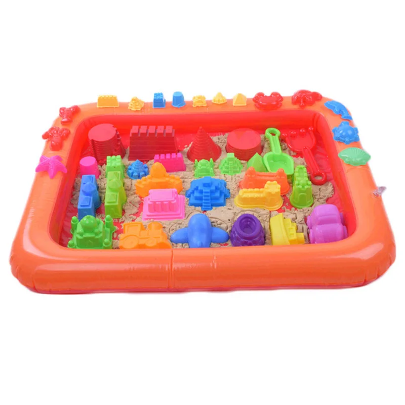 Multi-function Inflatable Sand Tray Inflatable Sandbox For Children Kids Indoor Playing Sand Clay Color Mud Toys Accessories 8