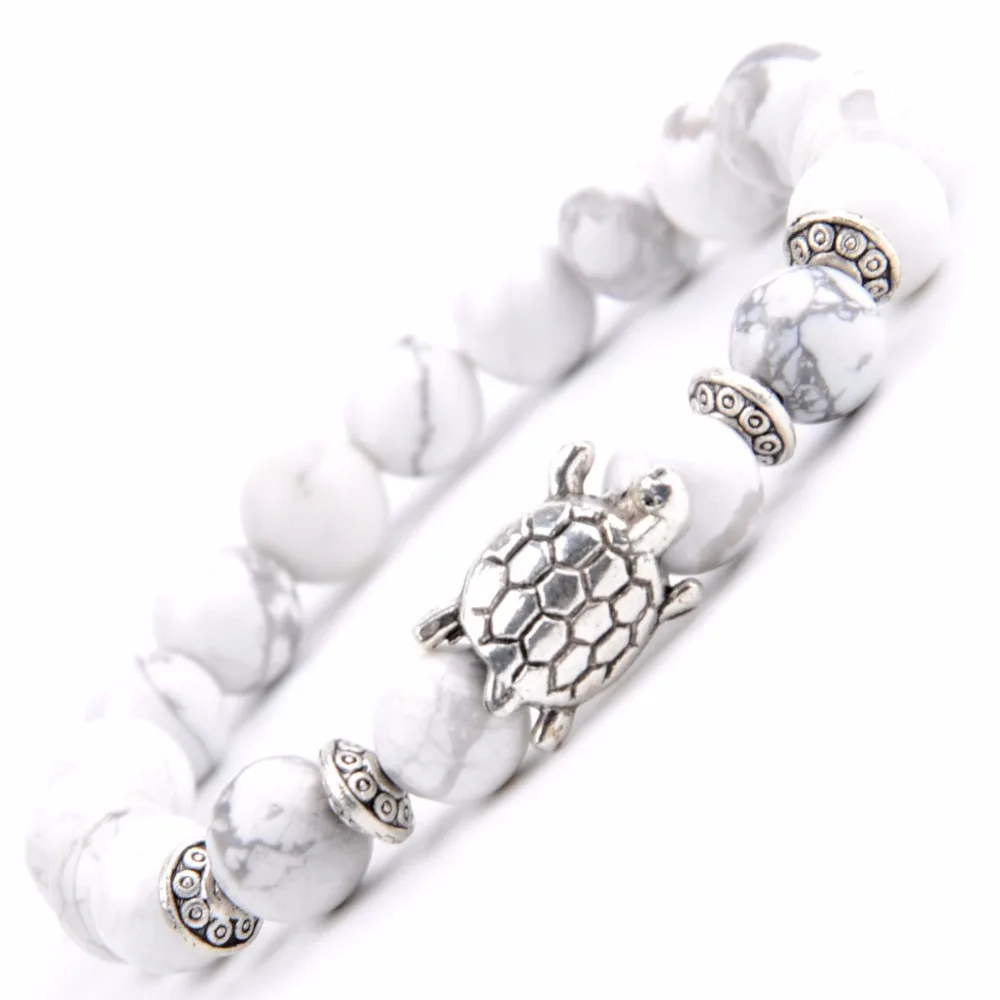 Natural Stone Strand Bracelets For Women White Turquoises Howlite Beaded Bracelet Men Boho Turtle Charm Bangles Handmade Jewelry
Natural Stone Strand Bracelets For Women White Turquoises Howlite Beaded Bracelet Men Boho Turtle Charm Bangles Handmade Jewelry