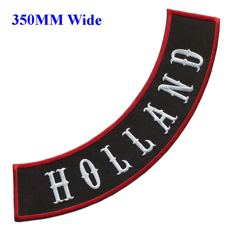 

350mm wide multi color HOLLAND motorcycle patch biker iron on patches for clothing/motorcycle jackets embroidery rocker patches