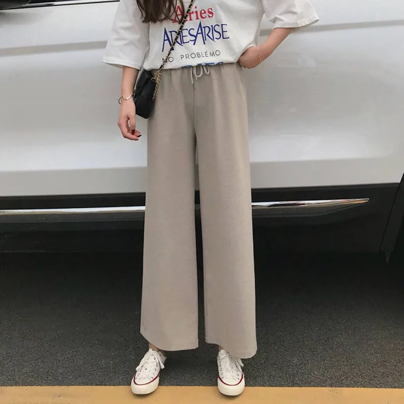 Summer Loose Wide Leg Pants Korean Ankle-Length High Waist Pants Autumn Casual Solid Color Female Trousers 2019 pantalones mujer
Summer Loose Wide Leg Pants Korean Ankle-Length High Waist Pants Autumn Casual Solid Color Female Trousers 2019 pantalones mujer