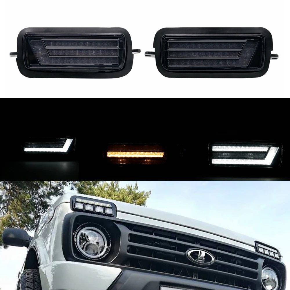 For Lada Niva 4X4 1995 1996 LED Daytime Running Light with White DRL Running Amber Turn Signal For Lada 4x4 URBAN Car Lights
For Lada Niva 4X4 1995 1996 LED Daytime Running Light with White DRL Running Amber Turn Signal For Lada 4x4 URBAN Car Lights