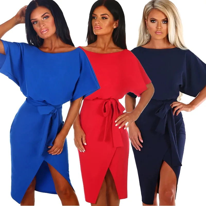 Lace Up Bandage Women Dress Summer 2019 Sexy Casual Dress Slit Hemline Short Sleeve Office Vestidos O Neck Ladies Midi Dresses
Lace Up Bandage Women Dress Summer 2019 Sexy Casual Dress Slit Hemline Short Sleeve Office Vestidos O Neck Ladies Midi Dresses
