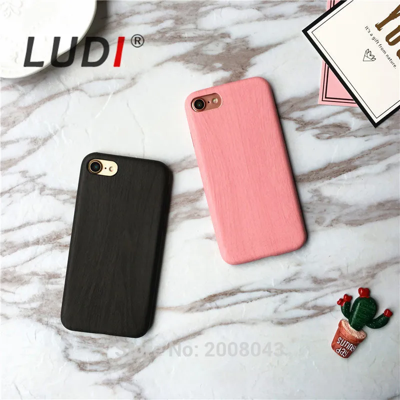 Romatic парный розовый и черный чехол для телефона с текстурой древесины iPhone 8X7 7plus 10