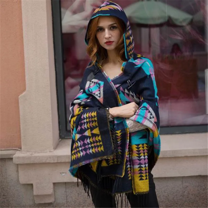 2019 Fashion Women Bohemia Hooded Cape Plaid Poncho Shawls and Wraps Winter Warm Blanket Scarf Femme Oversized Pashmina Tassel
2019 Fashion Women Bohemia Hooded Cape Plaid Poncho Shawls and Wraps Winter Warm Blanket Scarf Femme Oversized Pashmina Tassel