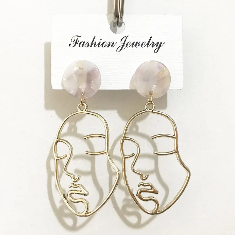 Gothletic Gold-color Hollow Out Face Drop Earrings Acetate Piecing Post DanglE Earrings for Women Brincos Fashion Jewelry 2019
Gothletic Gold-color Hollow Out Face Drop Earrings Acetate Piecing Post DanglE Earrings for Women Brincos Fashion Jewelry 2019