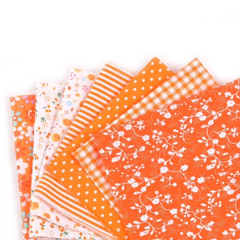 Фото 7 шт./компл. смешанный оранжевый хлопковый текстиль ткань для шитья детские | Ткань (32963143040)