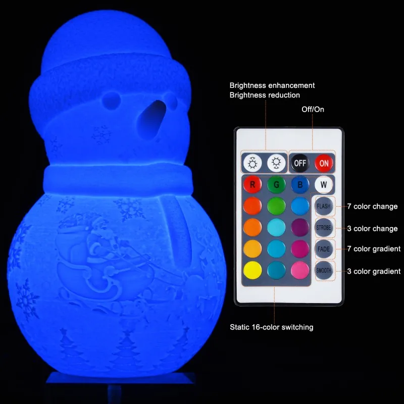 2019 New Silkworm 3D Print 3/16 Colors Snowman Night Light Bedside Lamp For Christmas Day Novelty Gift Home Decor Atmosphere
2019 New Silkworm 3D Print 3/16 Colors Snowman Night Light Bedside Lamp For Christmas Day Novelty Gift Home Decor Atmosphere