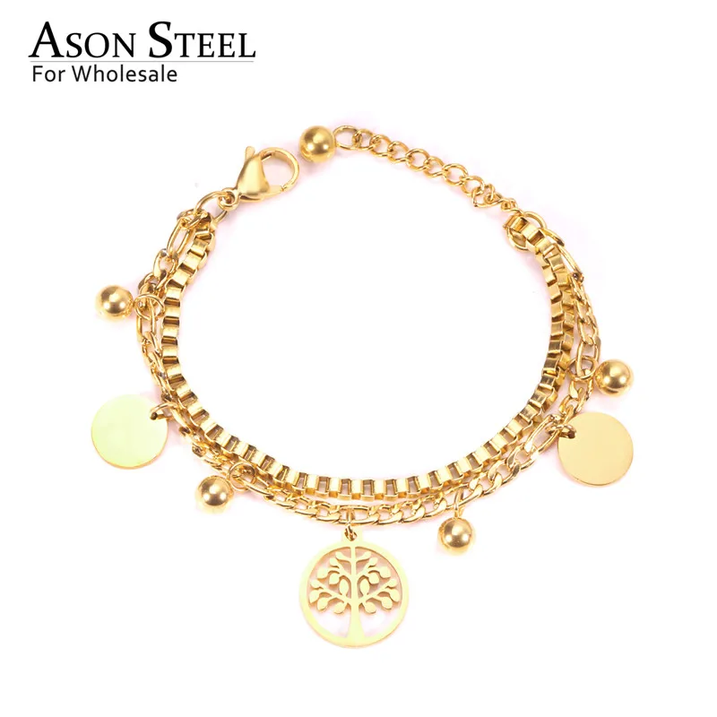 ASONSTEEL Christmas Bracelets Stainless Steel Gold Color Tree/Round Shape Pendants Extender Link Chain Bracelets Trendy Jewelry
ASONSTEEL Christmas Bracelets Stainless Steel Gold Color Tree/Round Shape Pendants Extender Link Chain Bracelets Trendy Jewelry