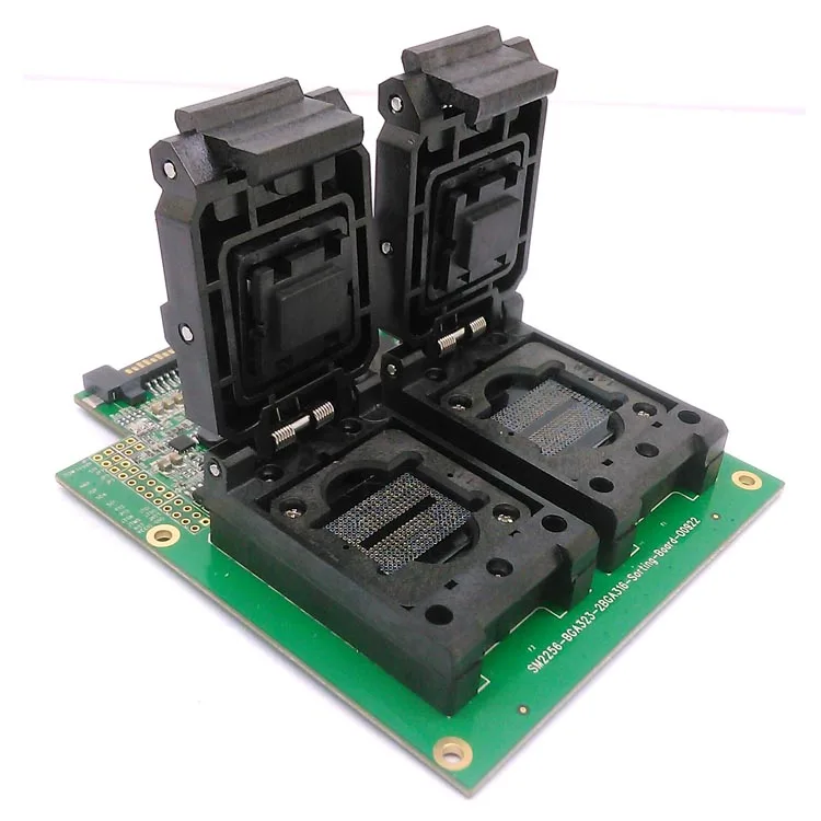 BGA316 TSOP48 to DIP48 clamshell test fixture with SM2256K main controller for test SSD chips and open Card
BGA316 TSOP48 to DIP48 clamshell test fixture with SM2256K main controller for test SSD chips and open Card