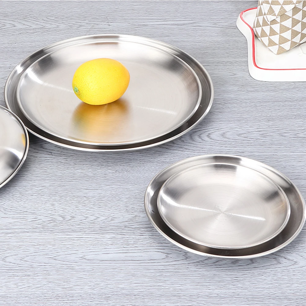 Silvery Stainless Steel Storage Tray Simple Round Tea Set Tray Kitchen Snack Cake Display Metal Plate
Silvery Stainless Steel Storage Tray Simple Round Tea Set Tray Kitchen Snack Cake Display Metal Plate