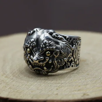 Chinese wind restoring ancient ways Thai silver the mythical wild animal personality male ring ring opening width
Chinese wind restoring ancient ways Thai silver the mythical wild animal personality male ring ring opening width