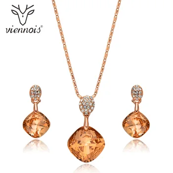 Viennois Trendy Jewelry Set For Women Orange Crystal Pendant Necklace and Earrings Jewelry Sets Fashion Jewelry for Women
Viennois Trendy Jewelry Set For Women Orange Crystal Pendant Necklace and Earrings Jewelry Sets Fashion Jewelry for Women