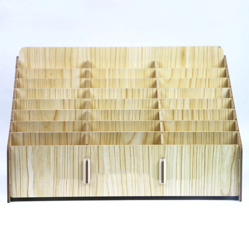Wooden mobile phone management storage box creative desktop office meeting finishing grid multi cell phone rack shop display
Wooden mobile phone management storage box creative desktop office meeting finishing grid multi cell phone rack shop display