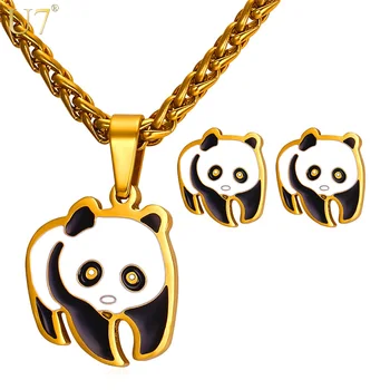 U7 Lovely Cute Panda Jewelry Set Gold Color Stainless Steel Chinese Animal Charm Enamel Earrings & Necklace Sets For Women S848
U7 Lovely Cute Panda Jewelry Set Gold Color Stainless Steel Chinese Animal Charm Enamel Earrings & Necklace Sets For Women S848
