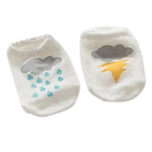 KACAKID bébé chaussettes dessin animé nuages lumineux et pluie bateau bébé chaussettes coton confortable enfants enfants bateau bébé chaussettes(China)